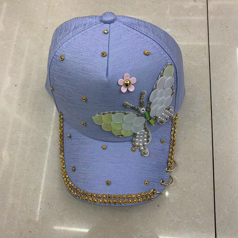 Wholesale Large Butterfly Hoop Brim Baseball Cap